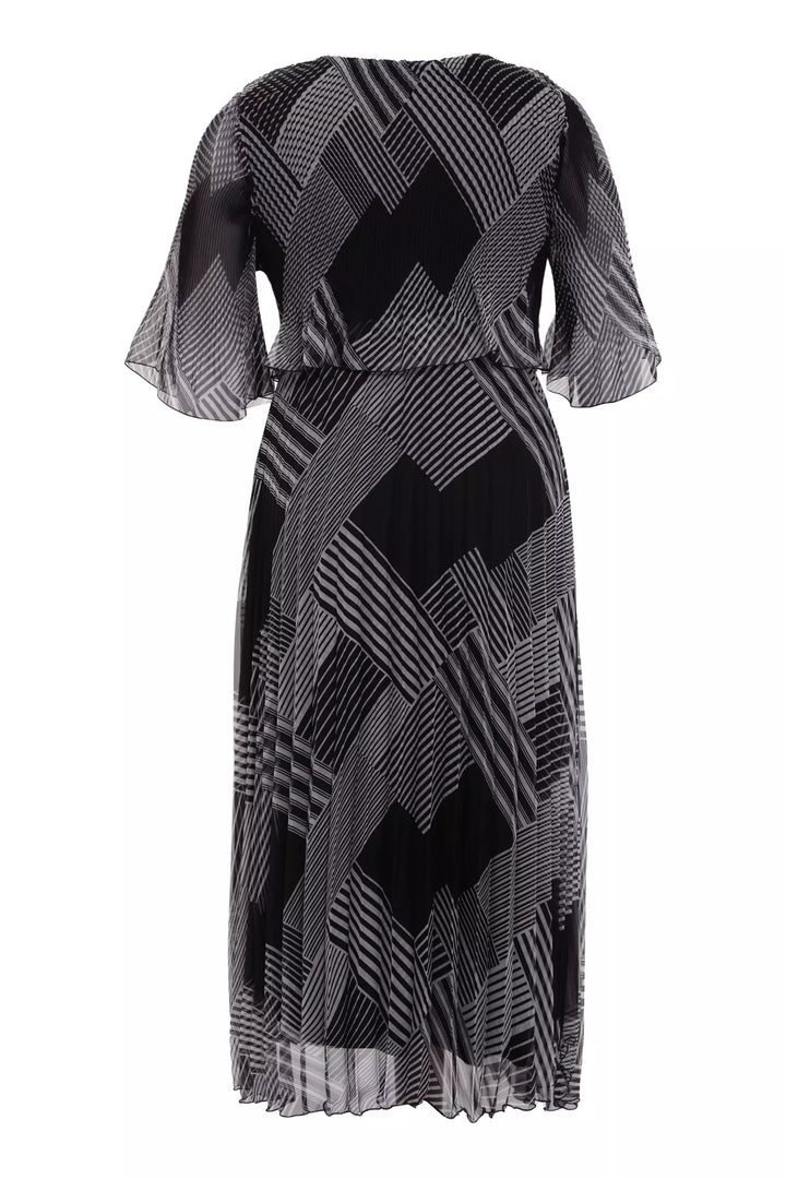 FRV Printed plus size chiffon short sleeve midi dress - Beaverton