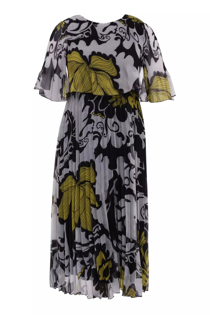 FRV Printed plus size chiffon short sleeve midi dress - Milpitas