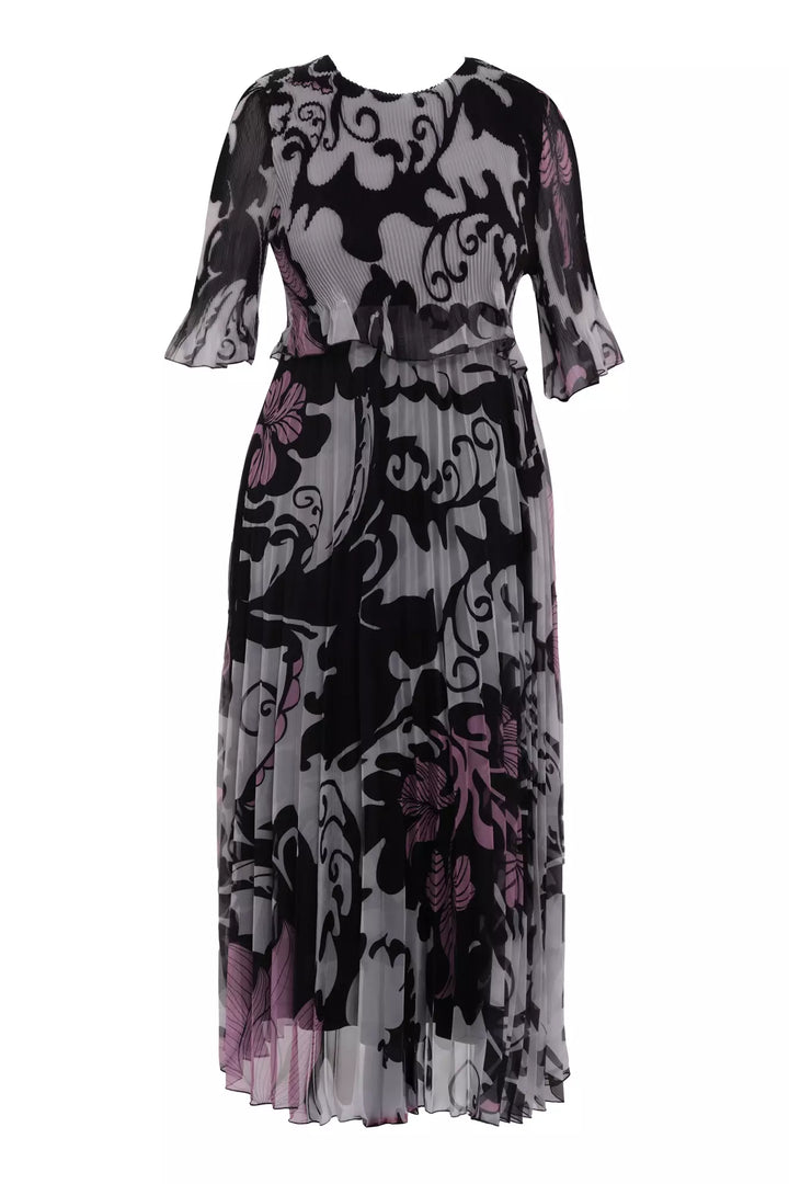 FRV Printed plus size chiffon short sleeve midi dress - Norfolk