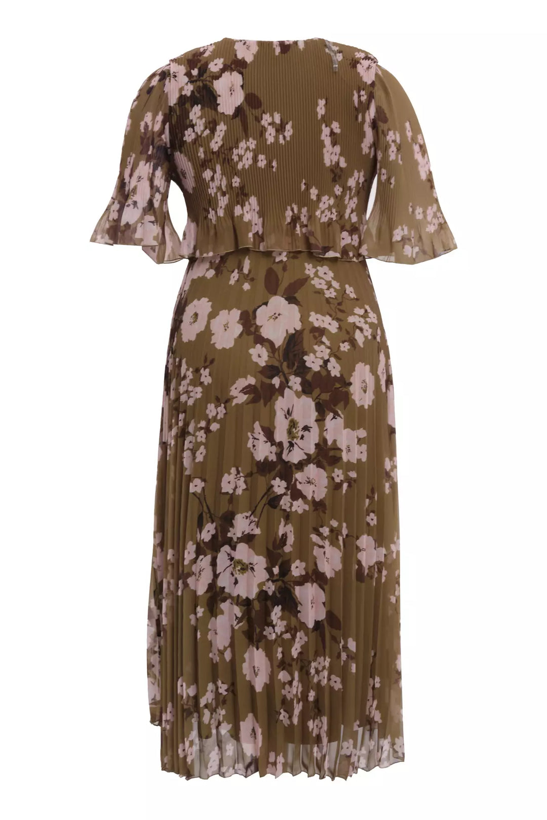FRV Printed plus size chiffon short sleeve midi dress - Citrus Heights
