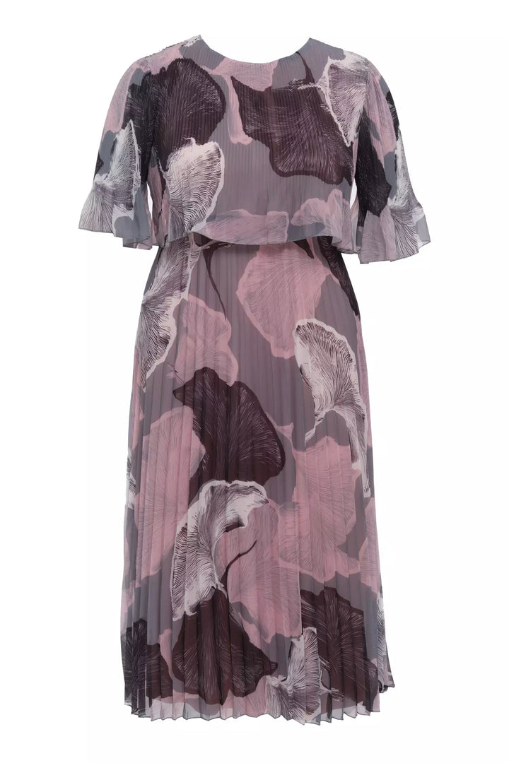 FRV Printed plus size chiffon short sleeve midi dress - Pátzcuaro