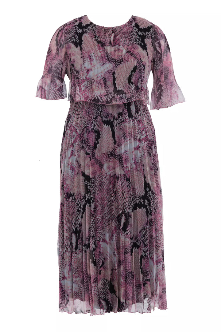 FRV Printed plus size chiffon short sleeve midi dress - Utrera