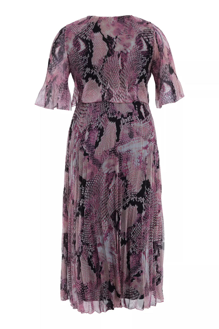FRV Printed plus size chiffon short sleeve midi dress - Utrera