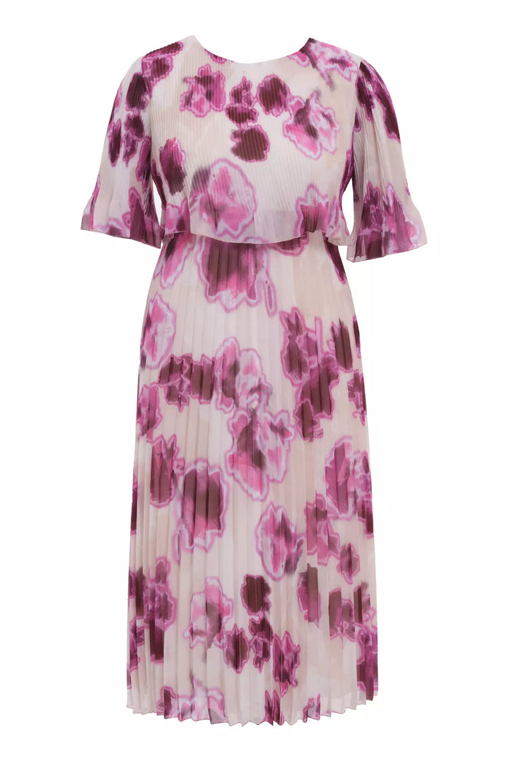 FRV Printed plus size chiffon short sleeve midi dress - Bedford