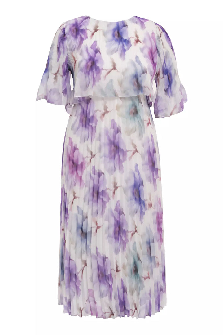 FRV Printed plus size chiffon short sleeve midi dress - Acaxochitlán