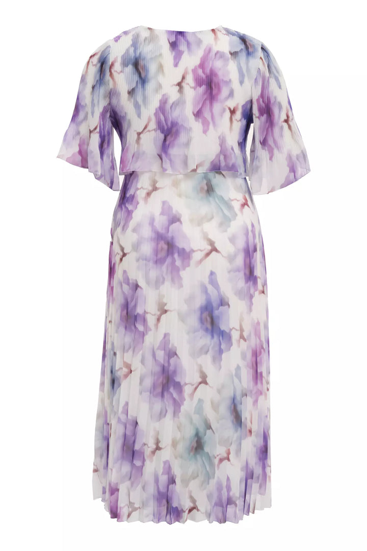 FRV Printed plus size chiffon short sleeve midi dress - Acaxochitlán
