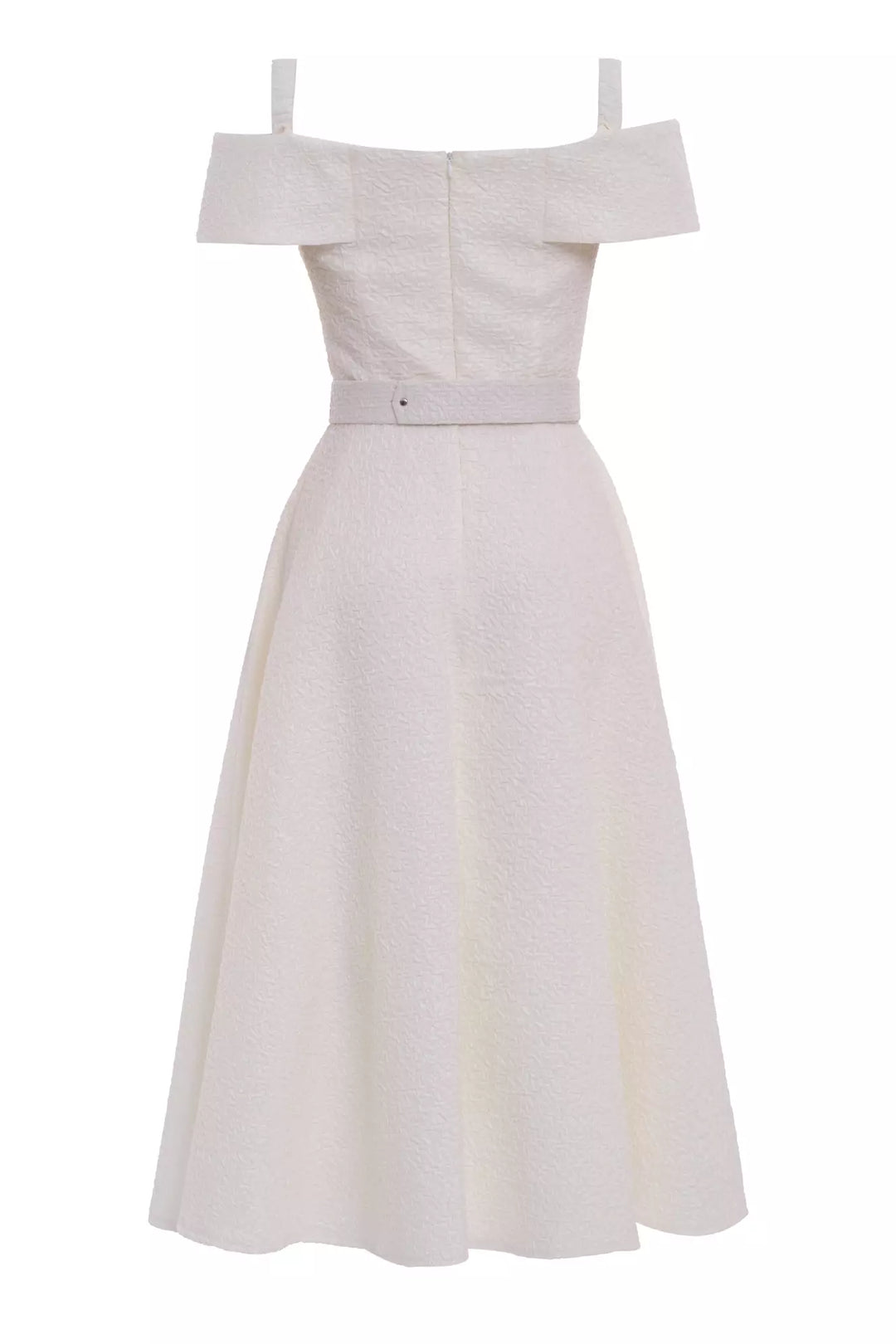 FRV White jakar sleeveless midi dress - Gisborne