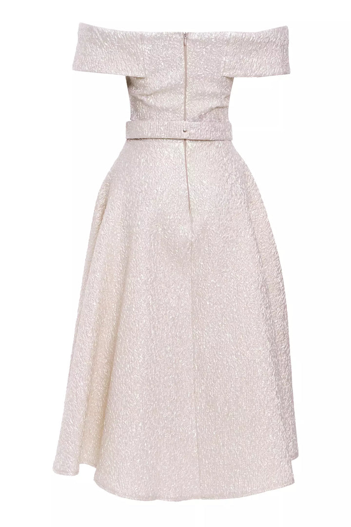 FRV Beige jakar sleeveless midi dress - Richmond