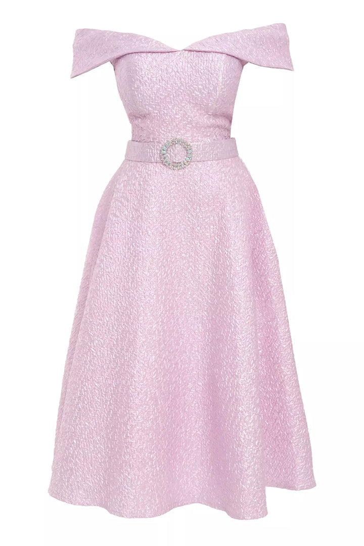 FRV Pink jakar sleeveless midi dress - Cluj-Napoca