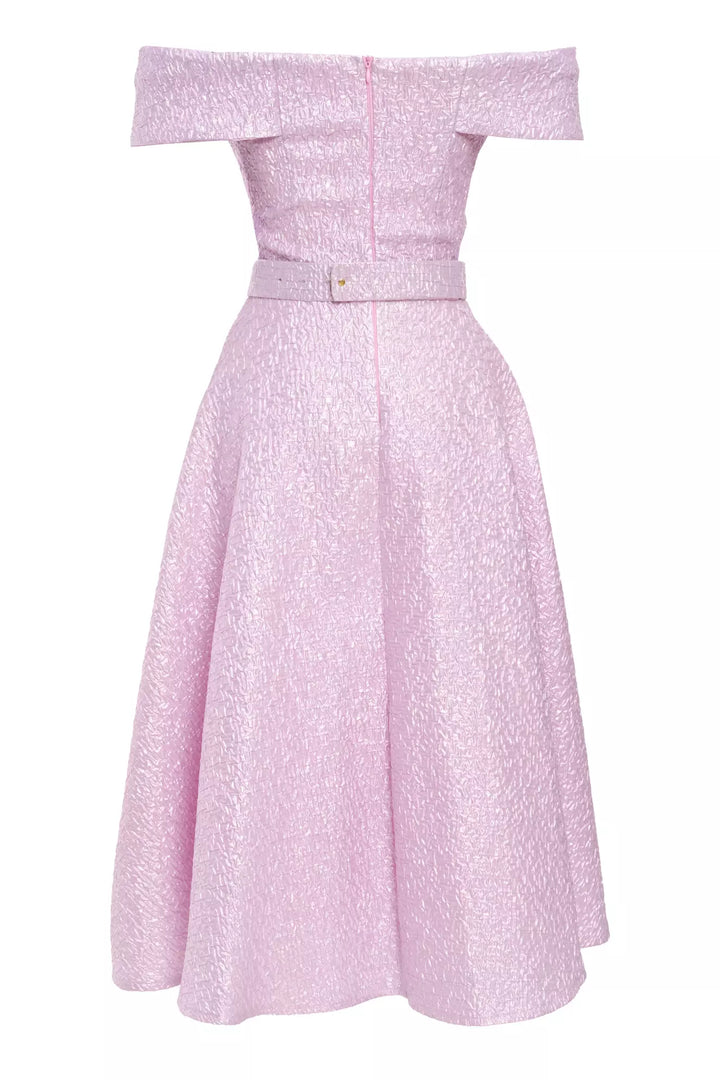 FRV Pink jakar sleeveless midi dress - Cluj-Napoca