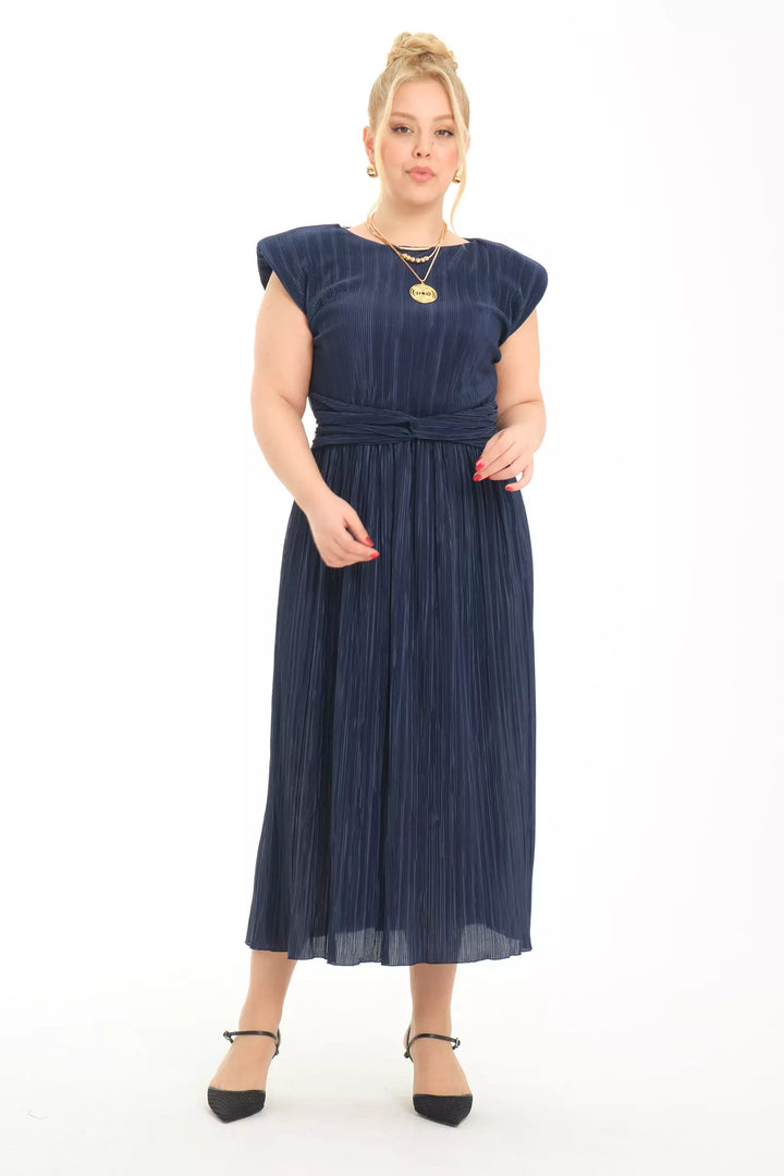FRV Navy blue plus size sandy sleeveless mini dress - Stockton