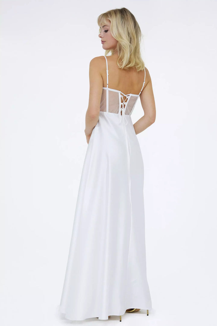 FRV White satin sleeveless maxi dress - Federal Way
