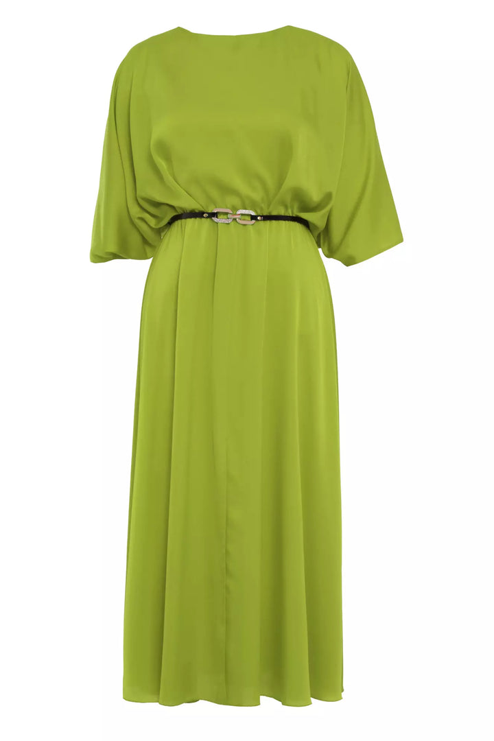 FRV Peanut green plus size satin short sleeve midi dress - Myrhorod