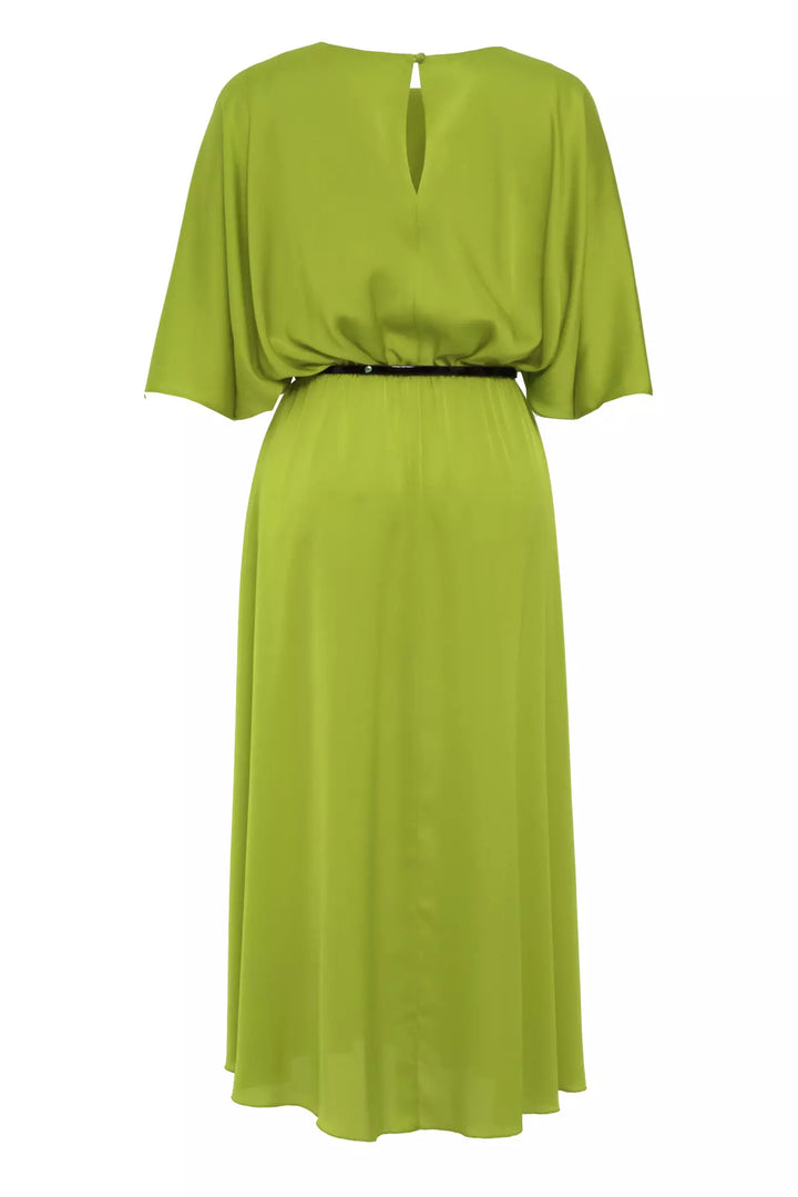 FRV Peanut green plus size satin short sleeve midi dress - Myrhorod