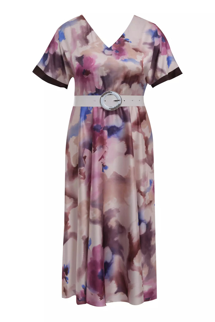 FRV Printed plus size satin short sleeve midi dress - East Gwillimbury