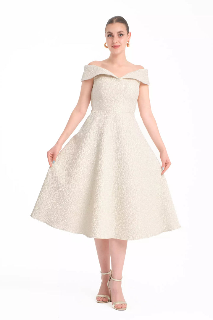 FRV Beige plus size jakar sleeveless midi dress - Juventino Rosas
