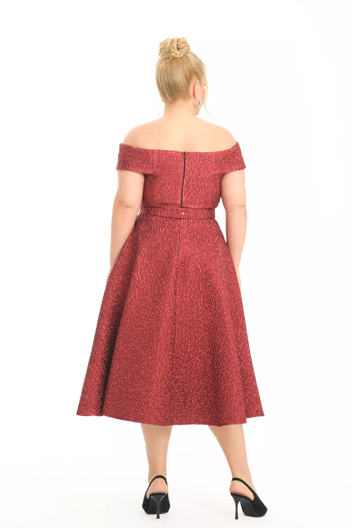 FRV Maroon plus size jakar sleeveless midi dress - Bourges