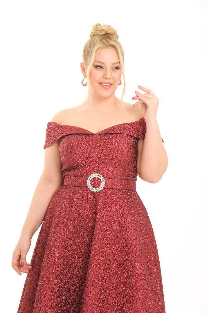 FRV Maroon plus size jakar sleeveless midi dress - Bourges