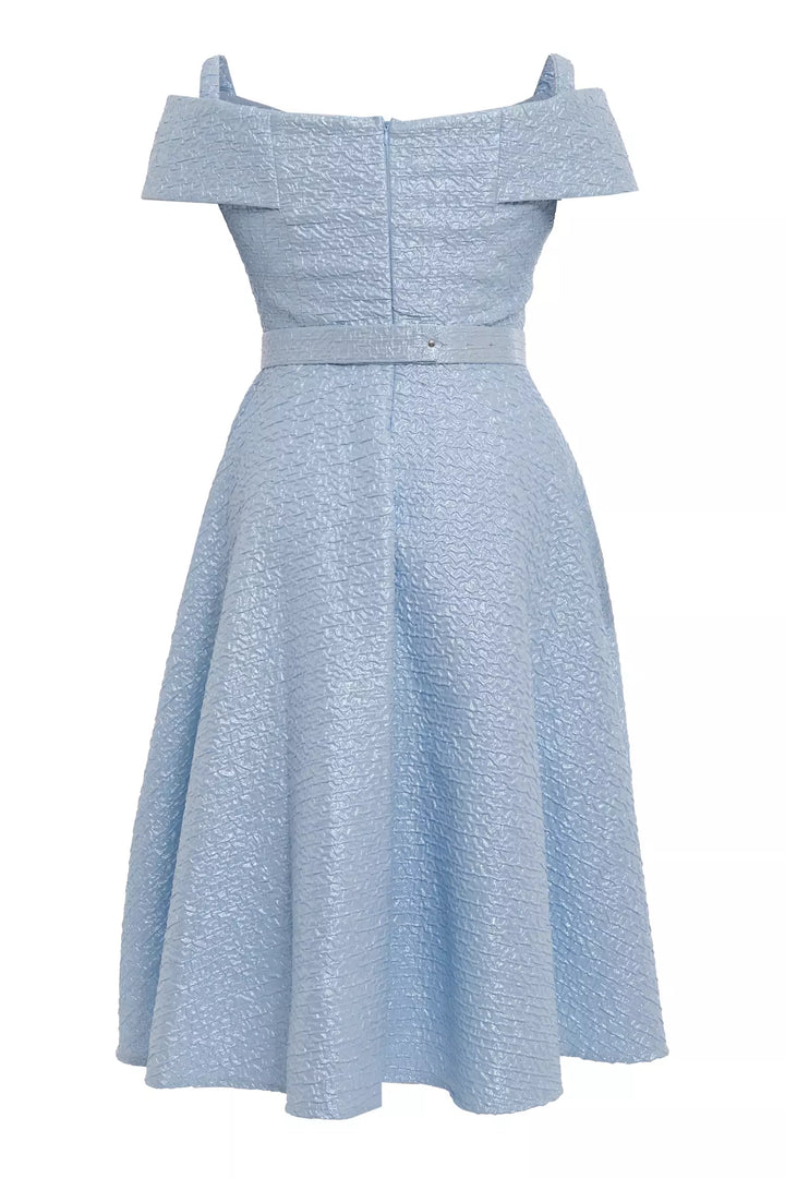 FRV Blue plus size jakar sleeveless midi dress - Lakewood