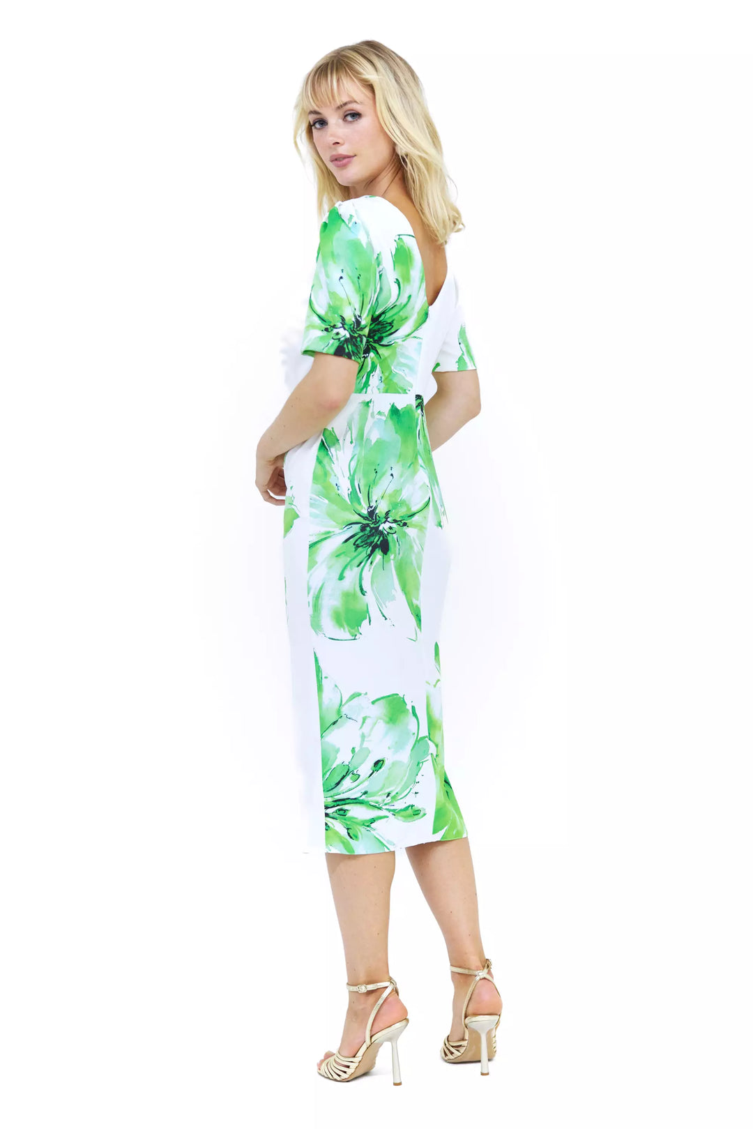 FRV Printed crepe short sleeve midi dress - Corvallis