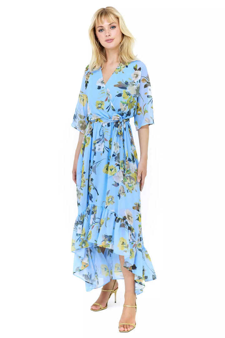 FRV Printed chiffon short sleeve maxi dress - Puerto Vallarta