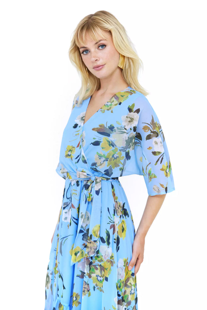 FRV Printed chiffon short sleeve maxi dress - Puerto Vallarta