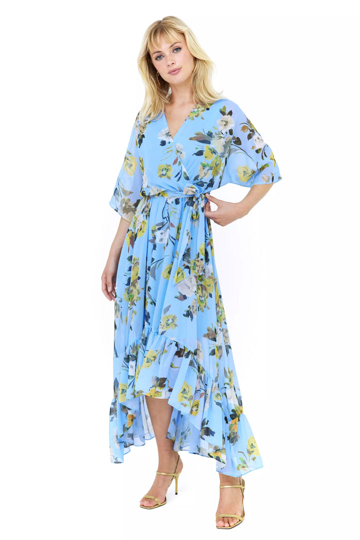 FRV Printed chiffon short sleeve maxi dress - Puerto Vallarta