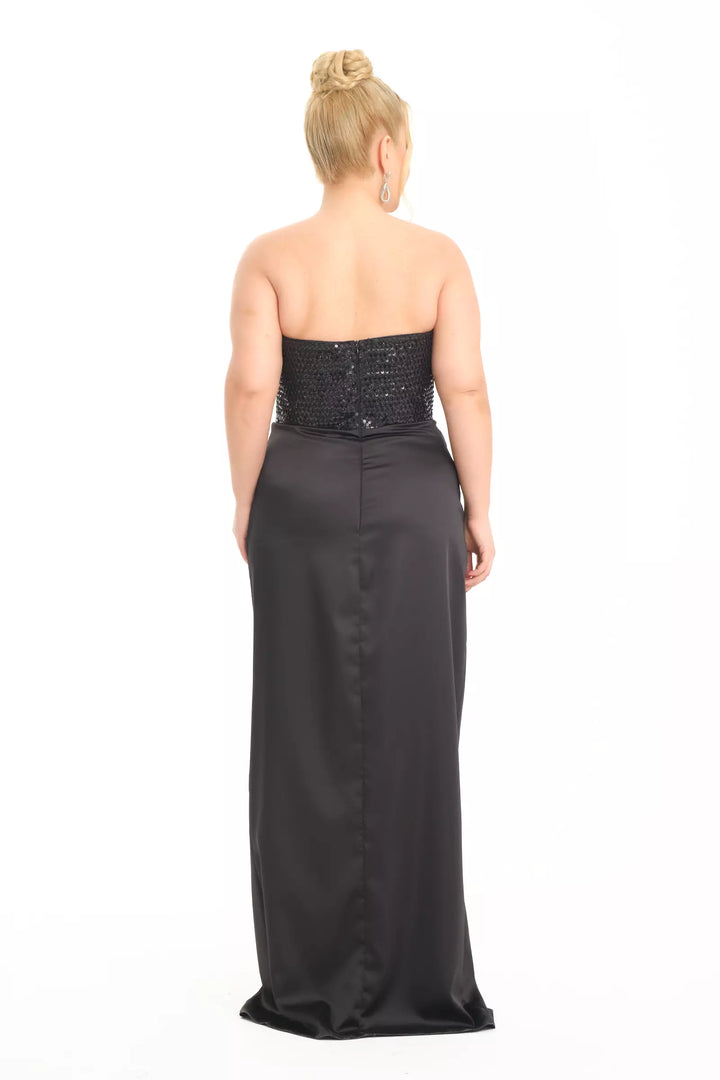FRV Black plus size satin sleeveless maxi dress - Federal Way