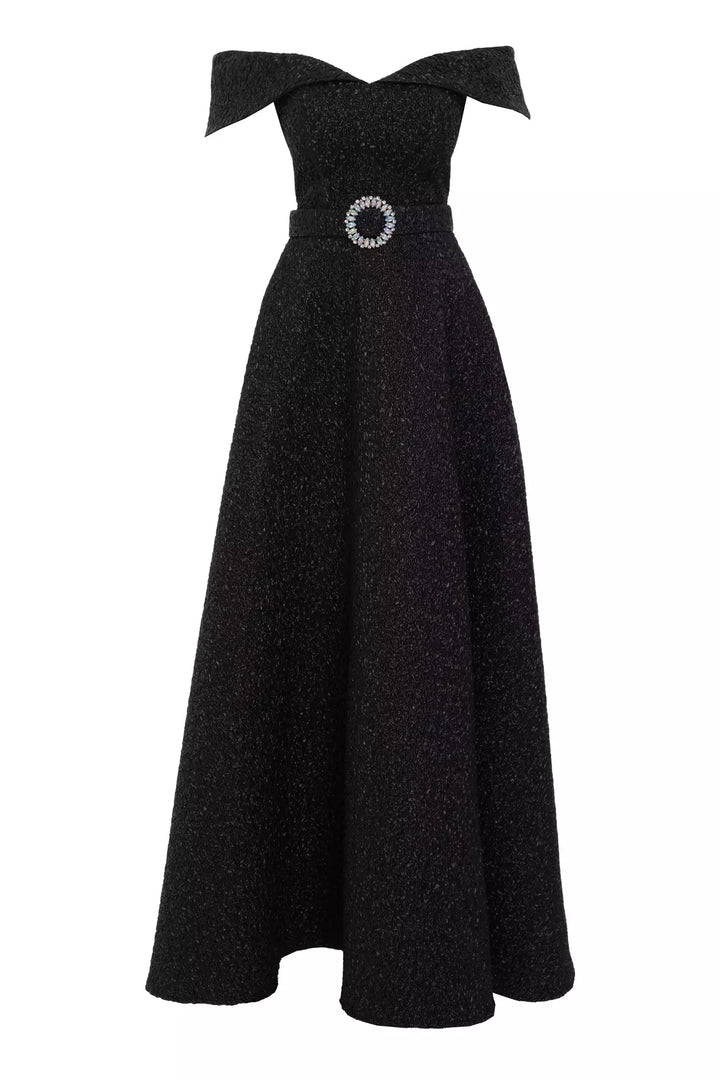FRV Black jakar sleeveless maxi dress - Cuneo
