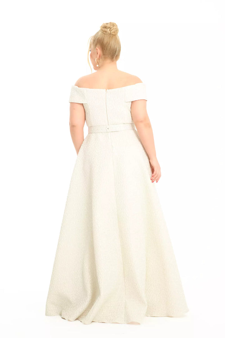 FRV Beige plus size jakar sleeveless maxi dress - Almelo