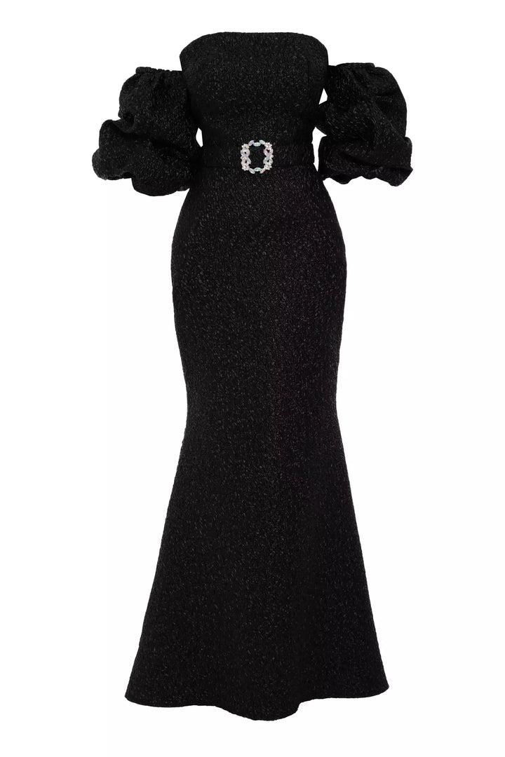 FRV Black jakar sleeveless maxi dress - Scheveningen