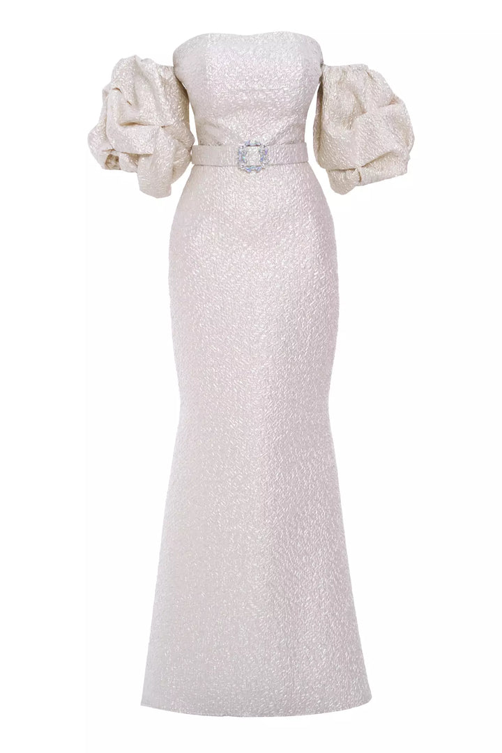 FRV Beige jakar sleeveless maxi dress - Seaside