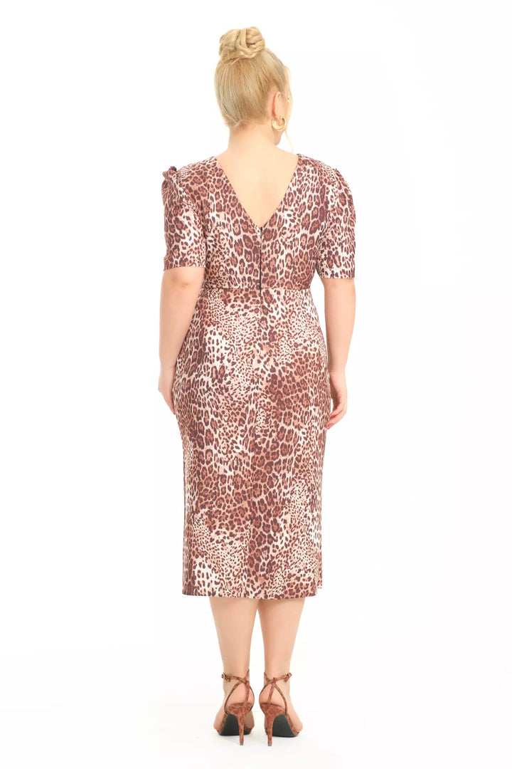 FRV Printed plus size crepe short sleeve midi dress - Sesto Fiorentino