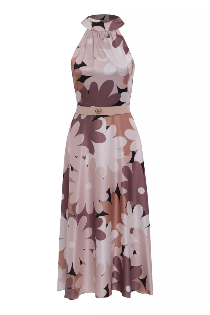 FRV Printed satin sleeveless midi dress - Taylor