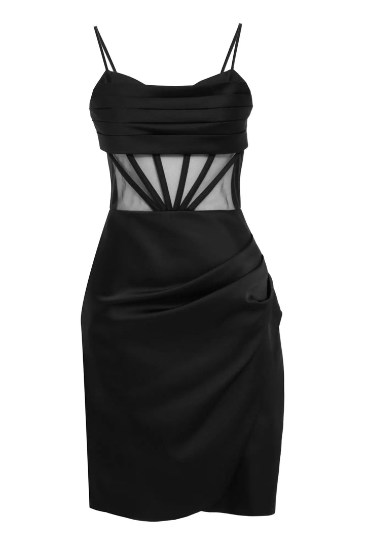 FRV Black satin sleeveless mini dress - Minneapolis