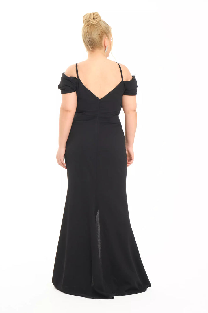 FRV Black plus size crepe sleeveless maxi dress - North Port