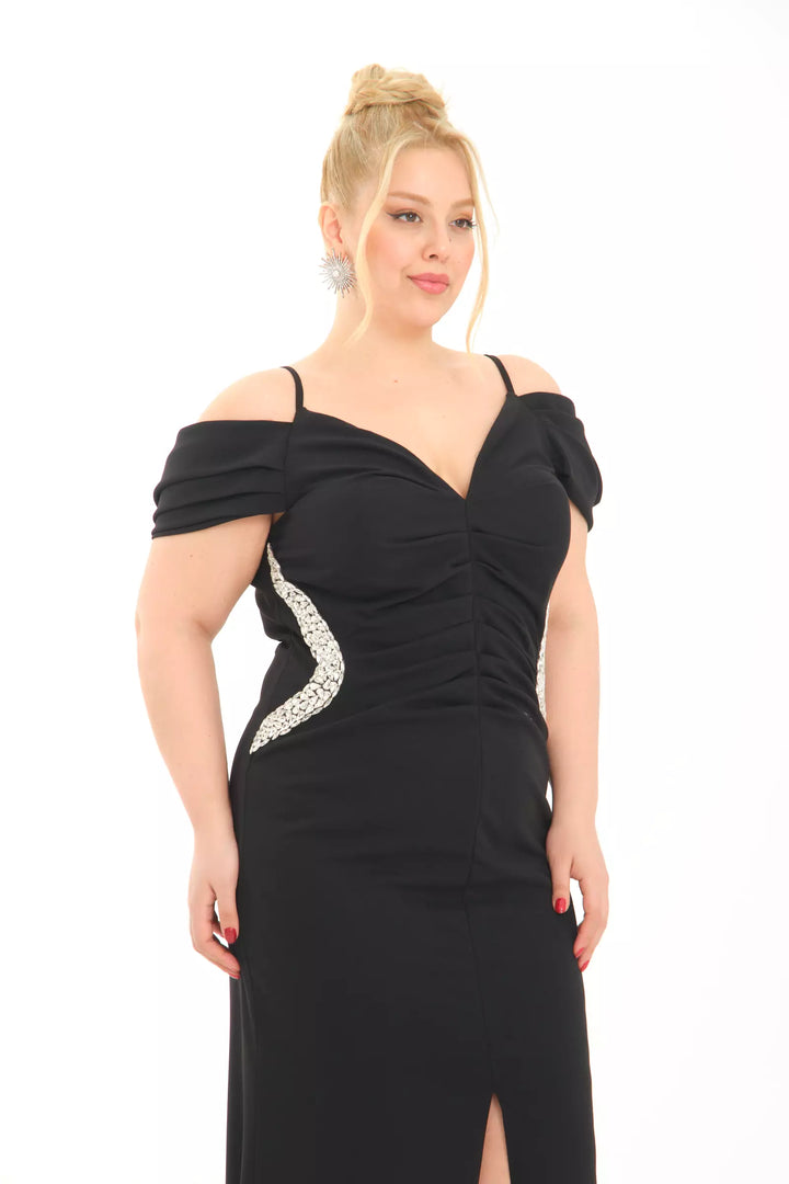 FRV Black plus size crepe sleeveless maxi dress - North Port