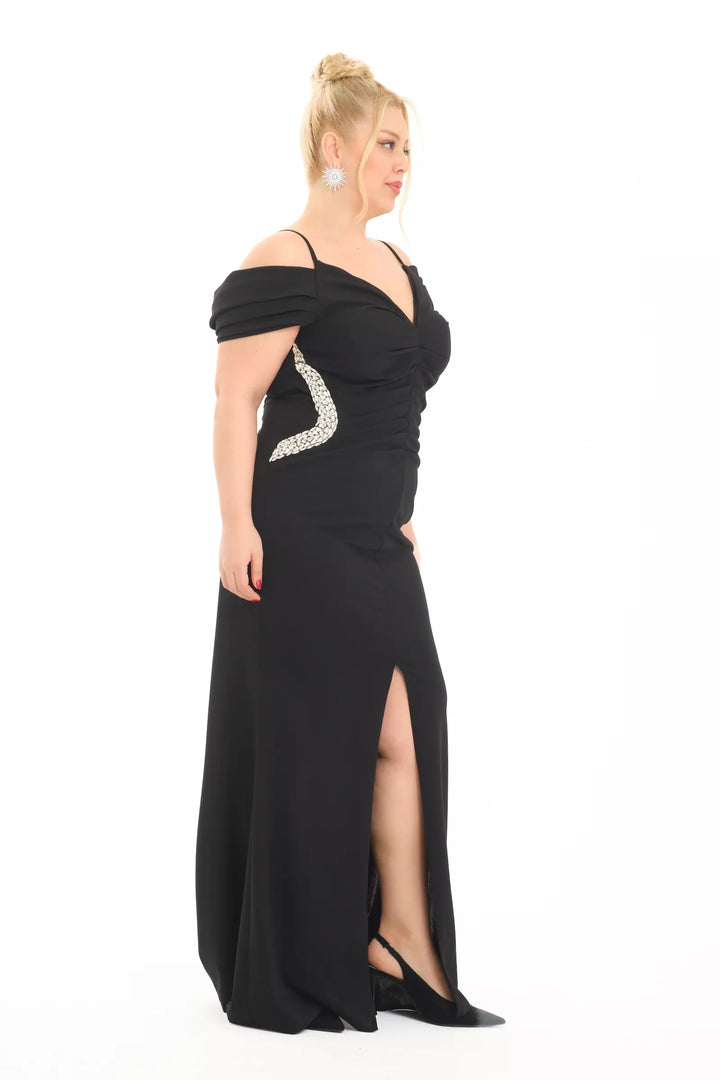 FRV Black plus size crepe sleeveless maxi dress - North Port