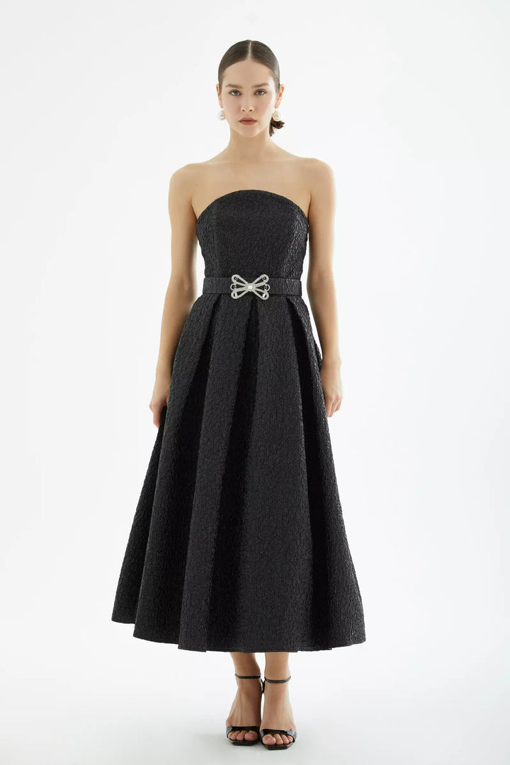 FRV Black jakar sleeveless maxi dress - Pedro Celestino Negrete