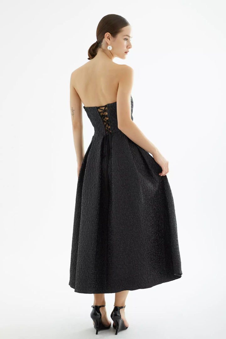 FRV Black jakar sleeveless maxi dress - Pedro Celestino Negrete