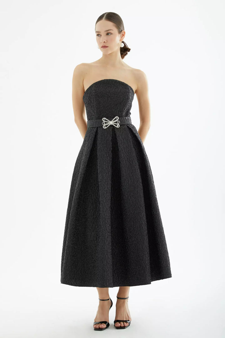 FRV Black jakar sleeveless maxi dress - Pedro Celestino Negrete