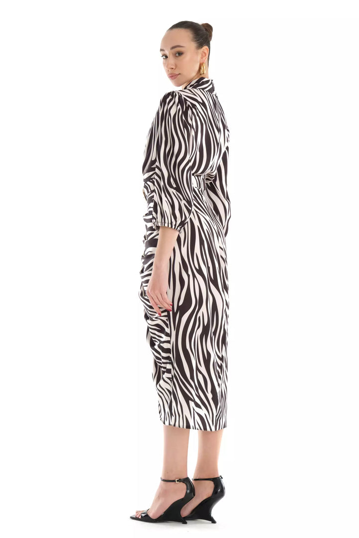 FRV Printed satin long sleeve midi dress - Puebla