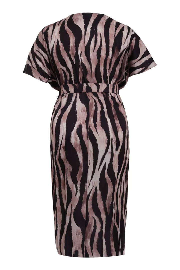 FRV Printed plus size satin short sleeve midi dress - Nikopol