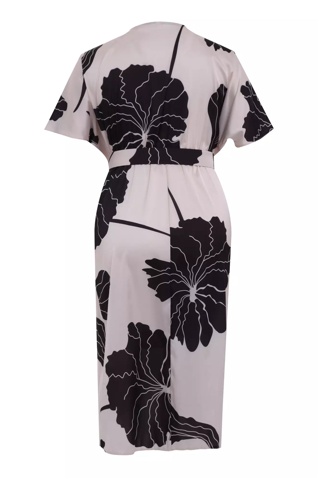 FRV Printed plus size satin short sleeve midi dress - Apeldoorn