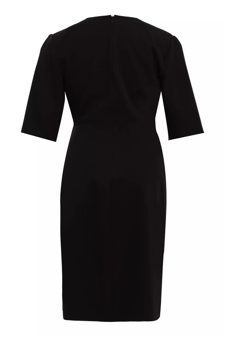 FRV Black plus size crepe short sleeve mini dress - Tuttlingen
