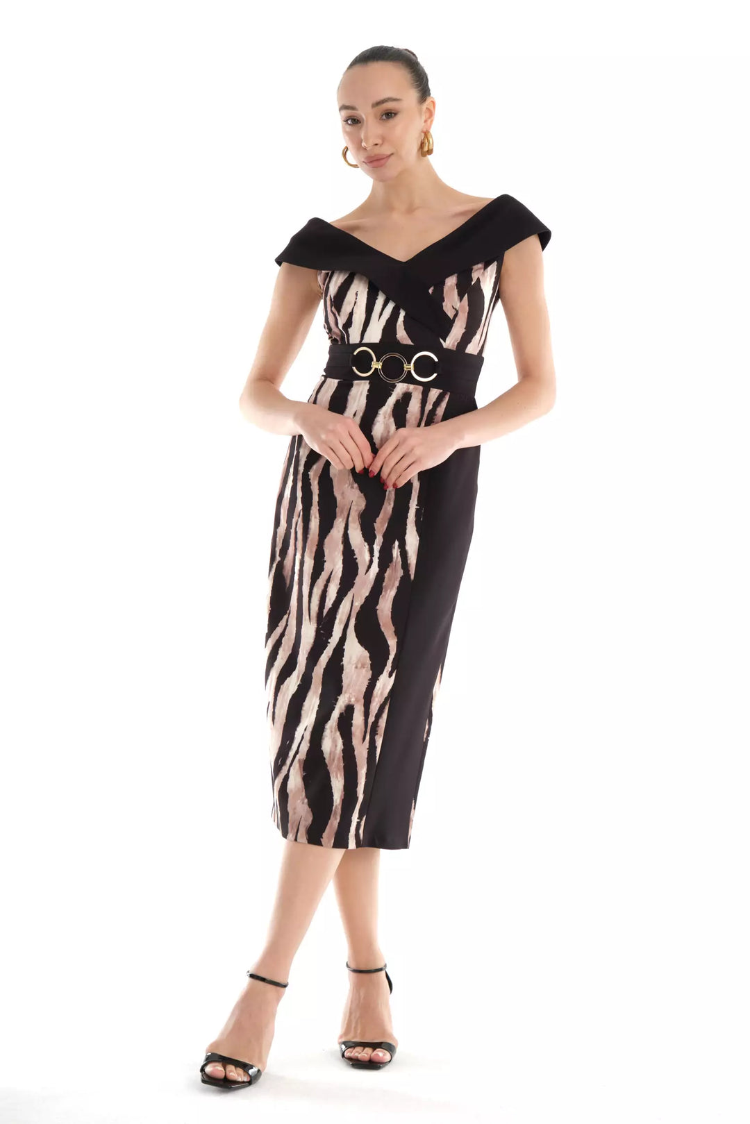 FRV Printed crepe sleeveless midi dress - Wilmington