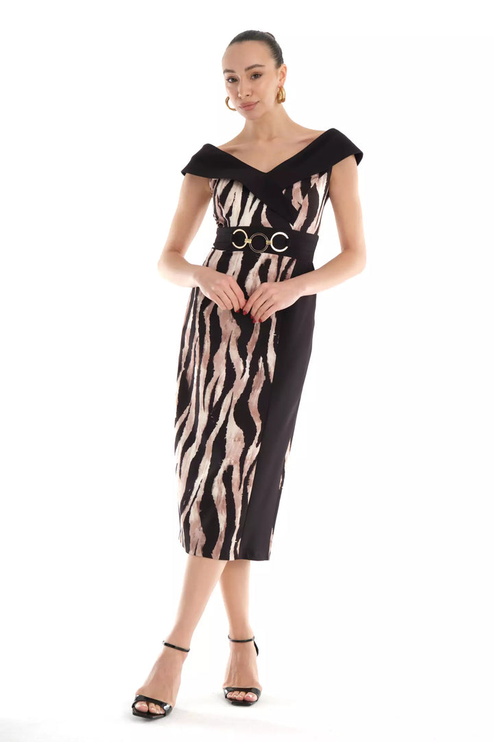 FRV Printed crepe sleeveless midi dress - Wilmington