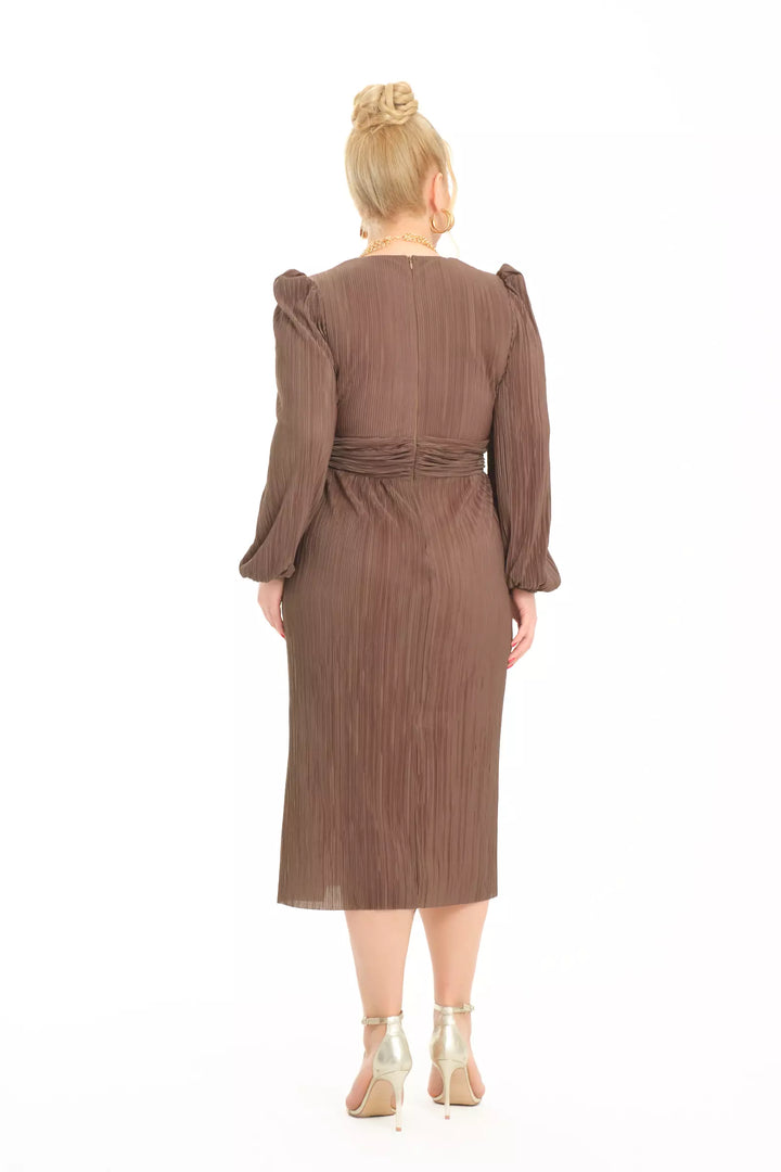 FRV Mink plus size sandy long sleeve midi dress - Marseille