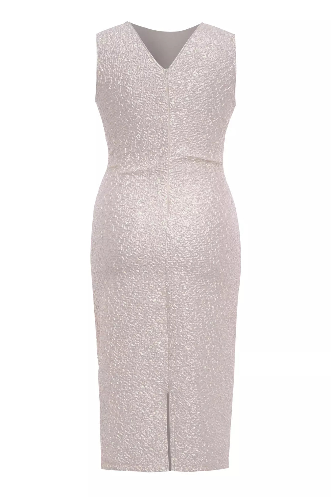 FRV Beige plus size jakar sleeveless midi dress - L’Aquila