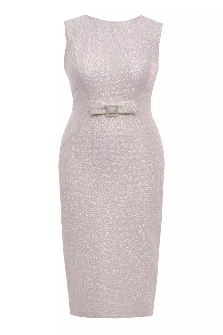 FRV Beige plus size jakar sleeveless midi dress - L’Aquila